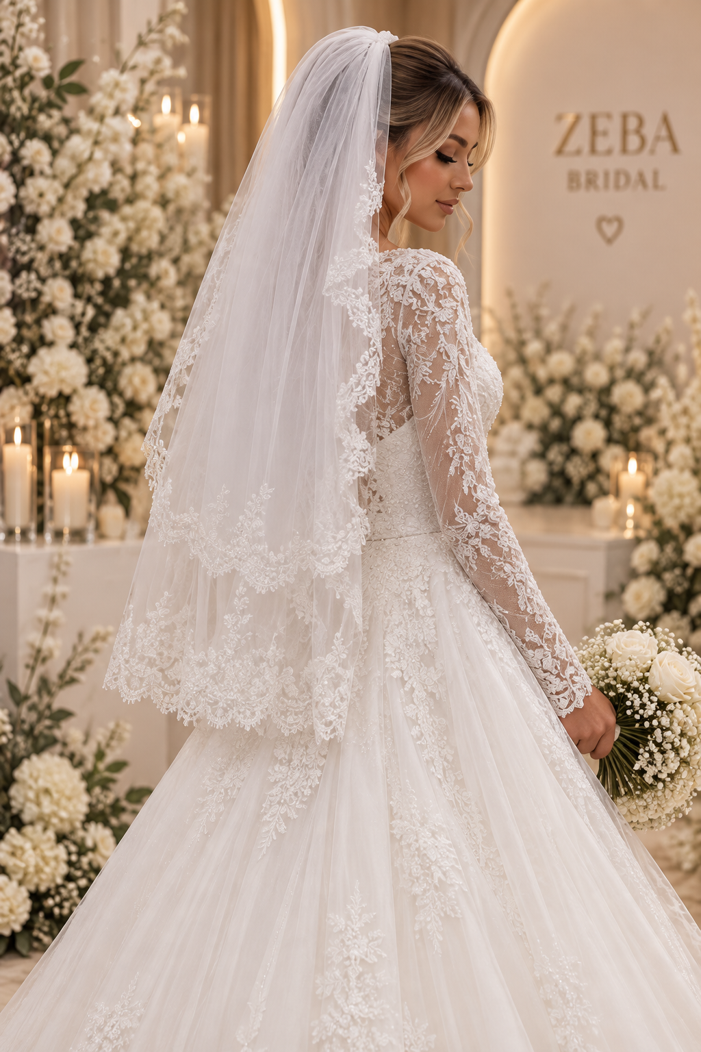 Elena Lace Bridal Veil 5615