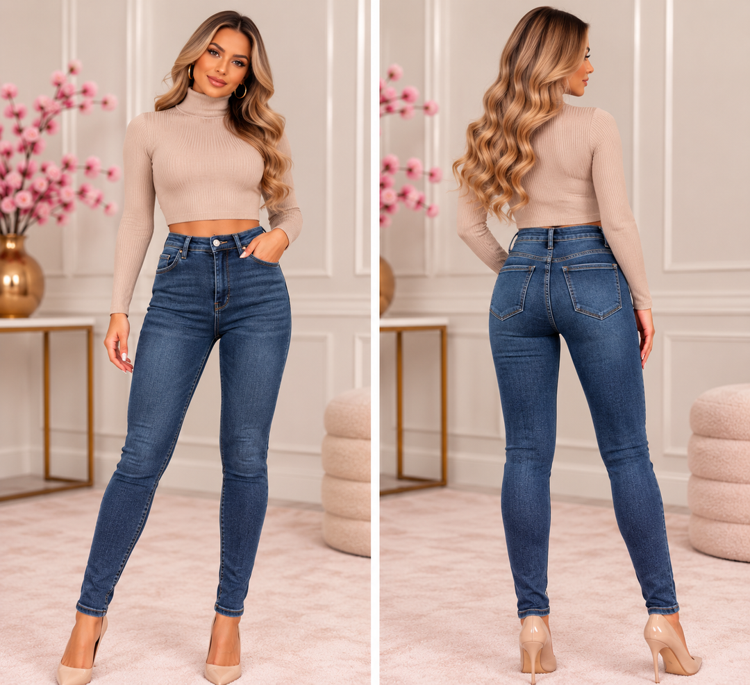 Midnight Blue High Waist Skinny Jeans SHW514