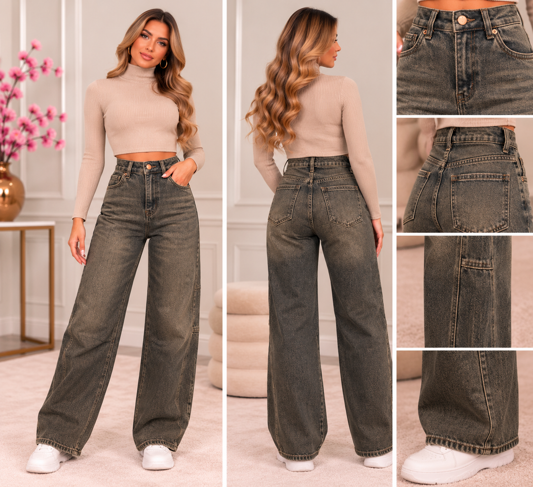 Vintage Wash Balloon Leg Jeans JW9635
