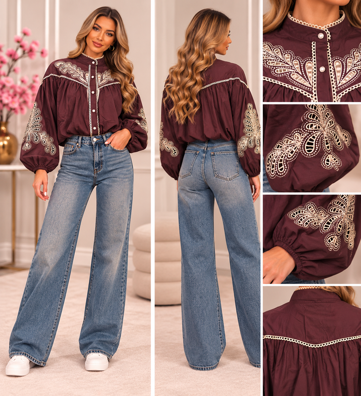 Cotton Embroidered Blouse Y26055