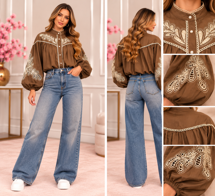 Cotton Embroidered Blouse Y26055