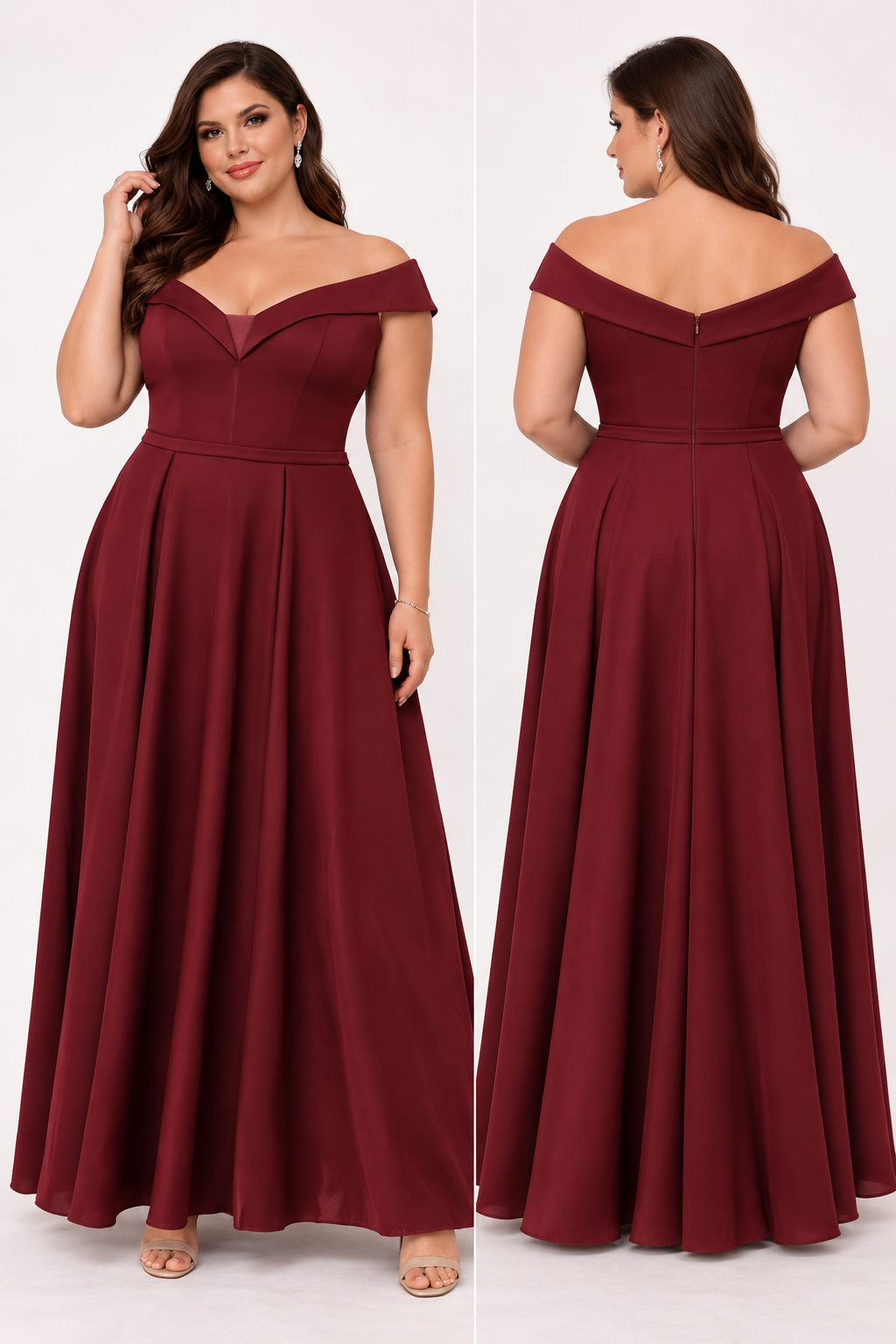 Burgundy Elegance – Plus Size Galajurk R8251