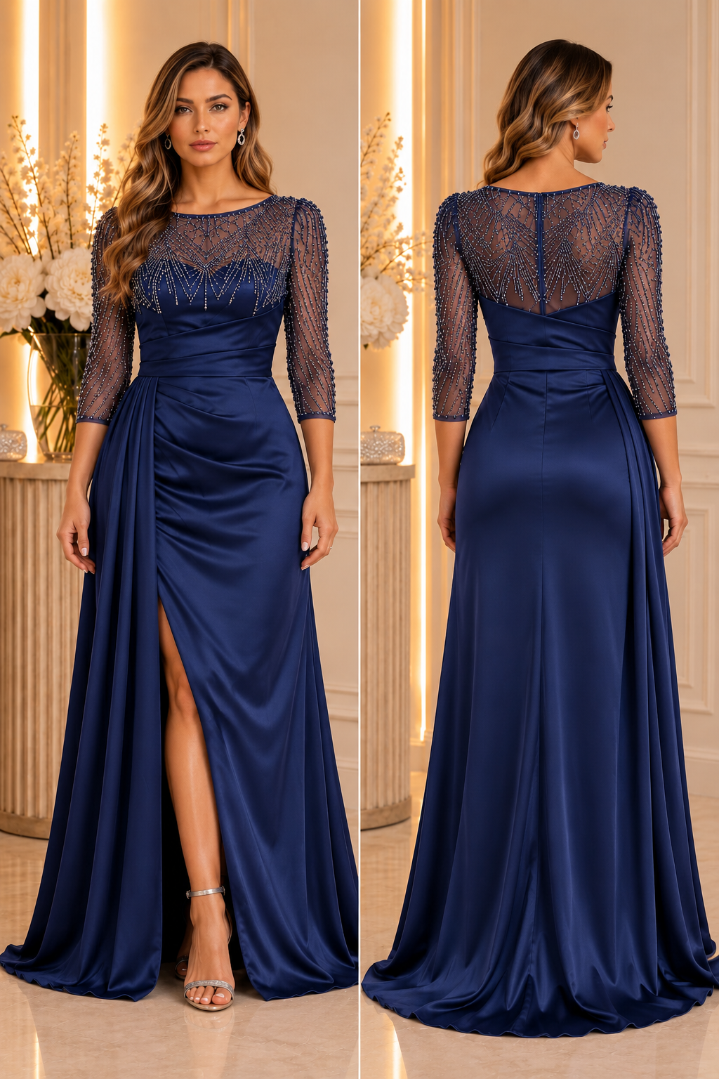 Valentina Luxe Satin & Strass Galajurk 1858