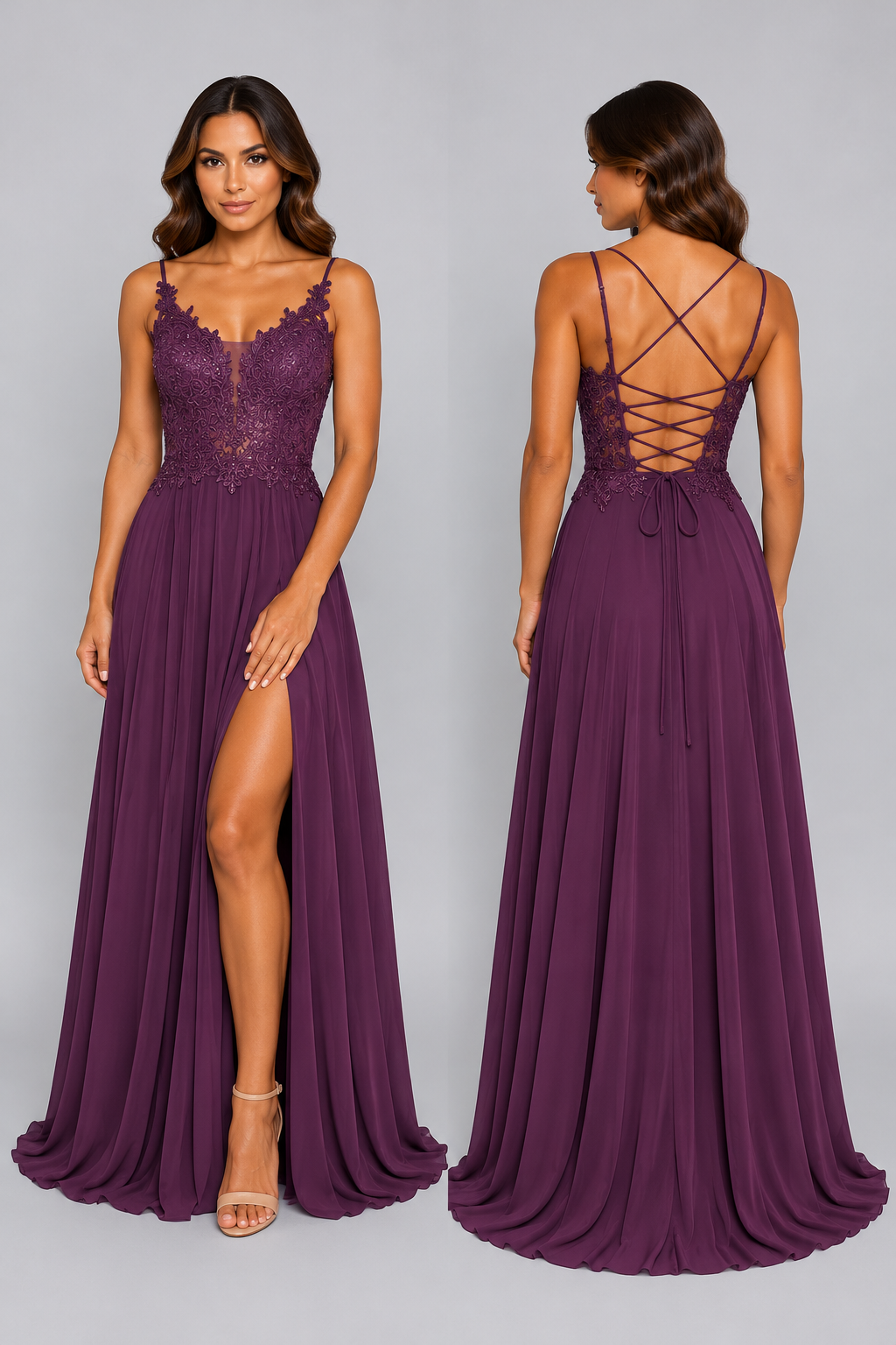 Celestia Lace Evening Dress 9206