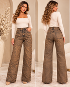 Mocha Wave Wide-Leg Jeans JR805