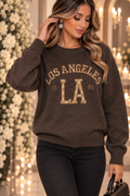 Los Angeles Luxe Knit Sweater – Dark Brown SH716