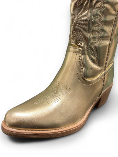 Dames cowboylaarzen goud CC2330