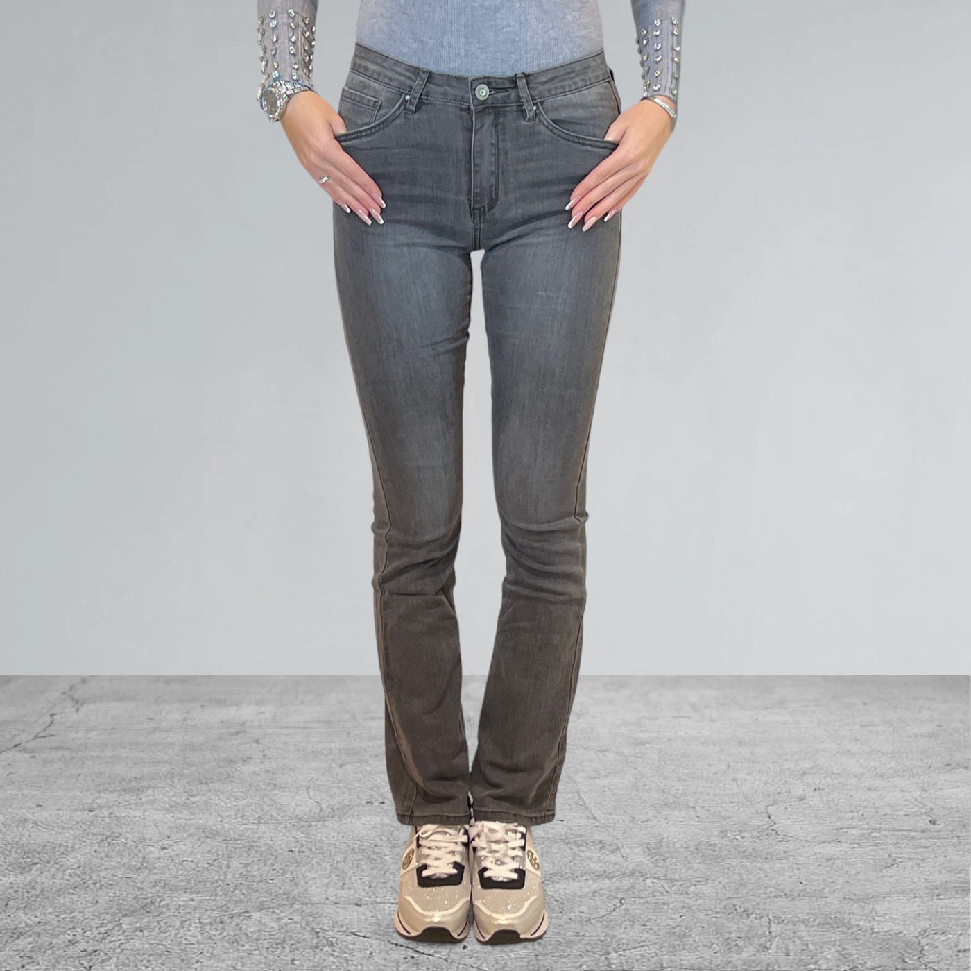 Dames flair jeans grijs VS MISS 6986